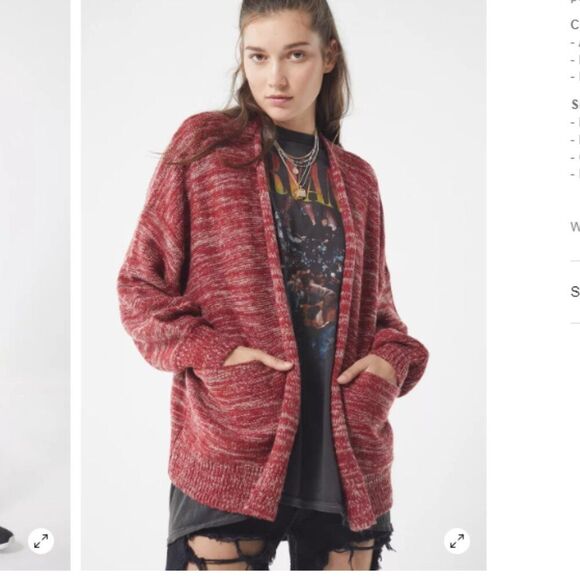 Urban Outfitters | Colie Open-Front Cardigan Sz XS - Picture 1 of 8